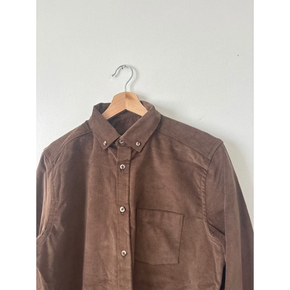 Johnston & Murphy Corduroy Shirt – Dark Camel – Men's Size Medium – NWT - Picture 3 of 5